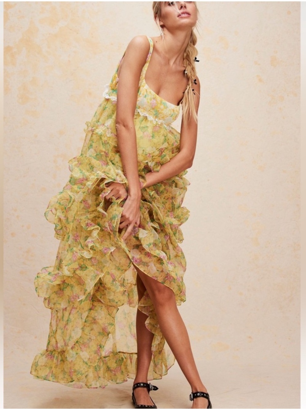 FOR LOVE & LEMONS Vikki
Ruffles Lace Trims Barbie Doll
Floral Maxi Dress Boho